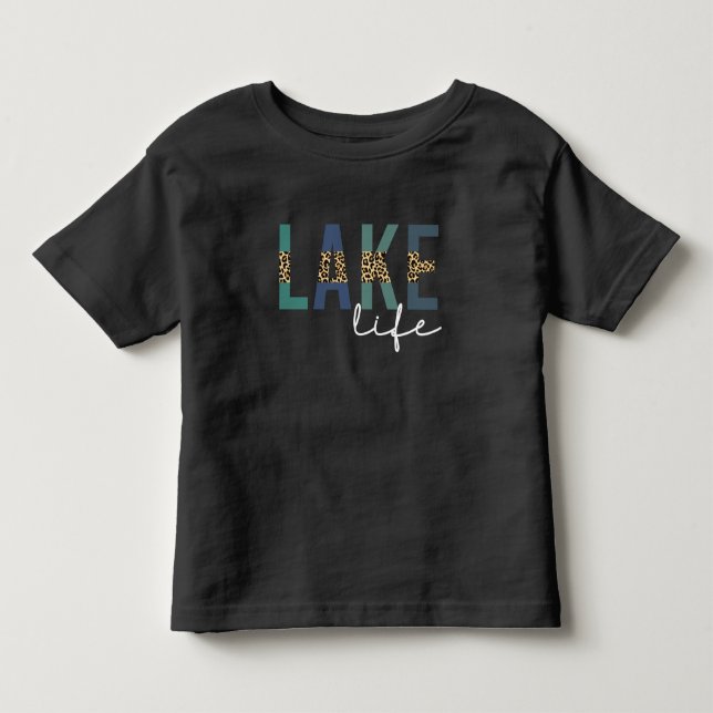 Camiseta Tipografia de Impressão de Guepardo Lake Life (Frente)