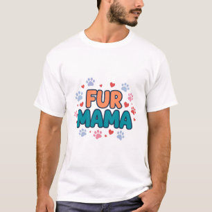 Camiseta Tipografia de Impressão de Pata da Mamãe Peluda Pr