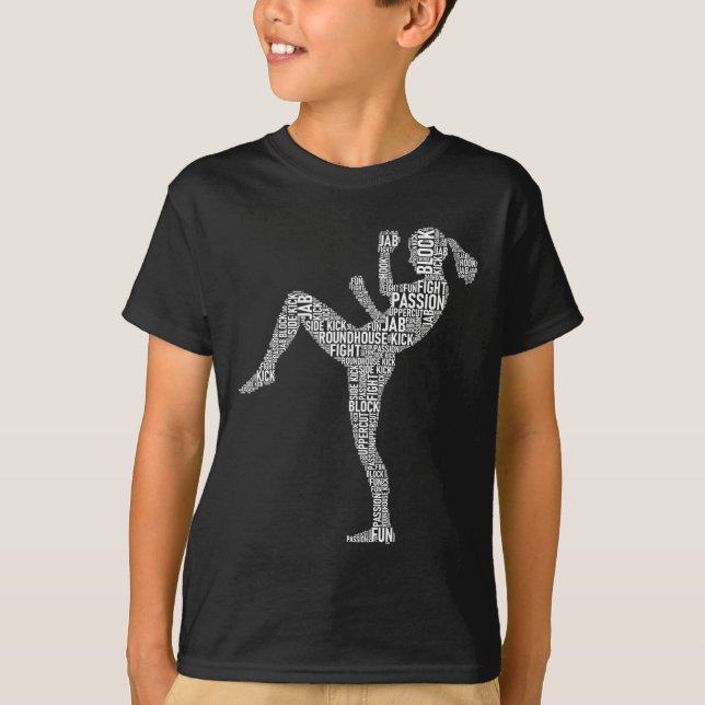 Camiseta Tipografia de Kickboxer - Kickboxing Artes Marciai (Frente)