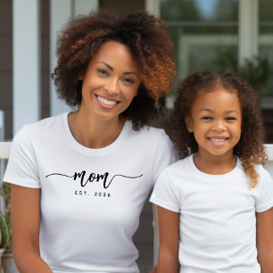 Camiseta Tipografia de Letra Elegante Preta Estabelecida Ma