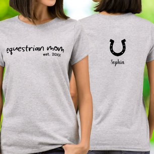 Camiseta Tipografia de Letra Manuscrita de Mãe Equestre