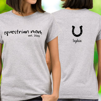 Camiseta Tipografia de Letra Manuscrita de Mãe Equestre