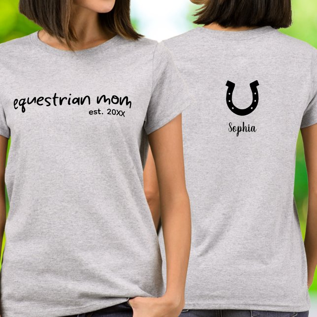 Camiseta Tipografia de Letra Manuscrita de Mãe Equestre (Criador carregado)