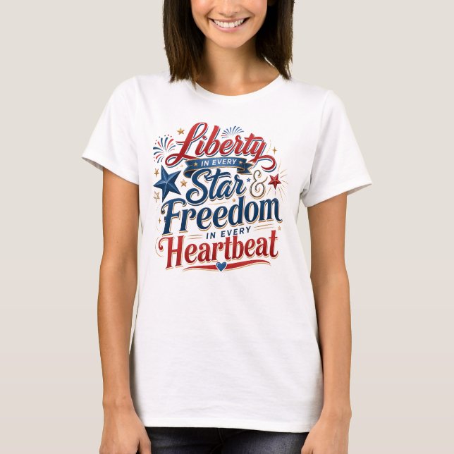 Camiseta Tipografia de Liberdade Patriótica (Frente)