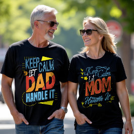 Camiseta Tipografia de Manter a Calma para Dia das Mães Cas