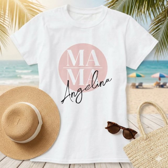 Camiseta Tipografia de nome personalizado com pincelada Chi (Criador carregado)