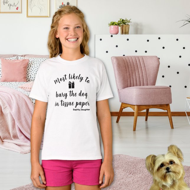 Camiseta Tipografia de Nome Personalizado Feriado Engraçado (Custom Matching Funny Family Holiday Pet Owner T-shirts)