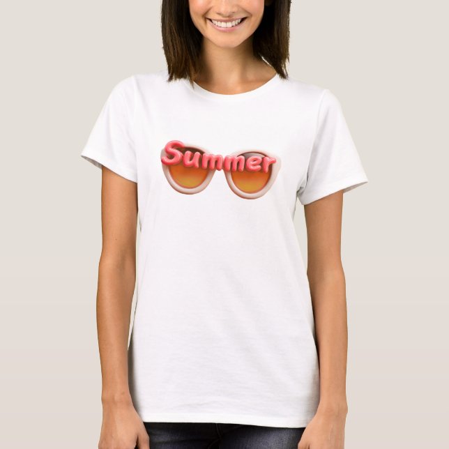 Camiseta Tipografia de Óculos de Sol de Verão (Frente)