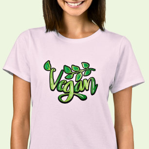 Camiseta Tipografia de Palavras Veganas a Rosa (ou outras c