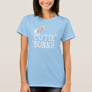 Camiseta Tipografia de Páscoa Simples de Coelhinhos   Camis