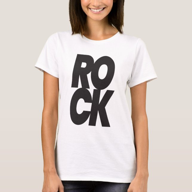 Camiseta Tipografia de Rocha Empilhada (Frente)