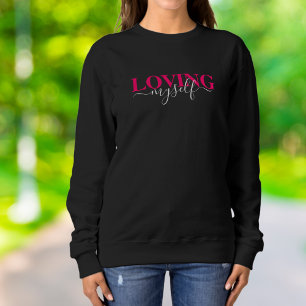 Camiseta Tipografia de Rótulo Rosa de Amar a Mim Mesmo