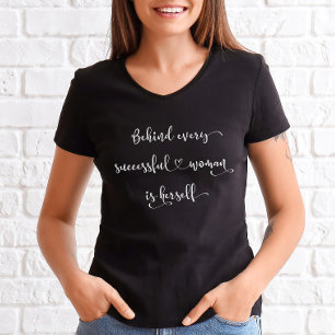 Camiseta Tipografia de Script "Mulher Bem-sucedida" do Na m