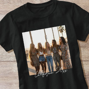 Camiseta Tipografia de Script Simples Nome de Foto Personal