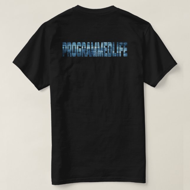 Camiseta Tipografia de vida programada (Verso do Design)