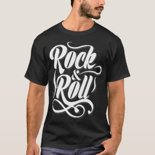 Camiseta Tipografia de vintagem de texto em rock and roll