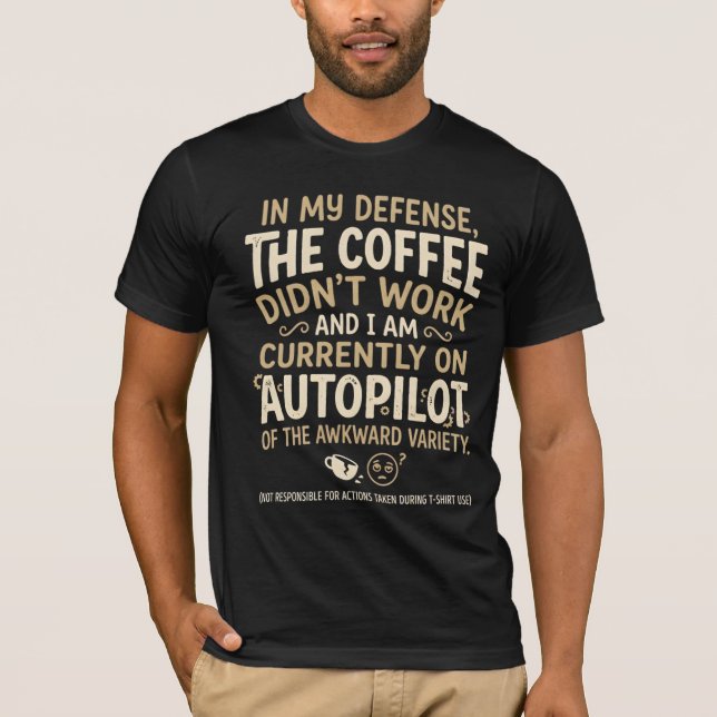 Camiseta Tipografia Divertida de Café (Frente)