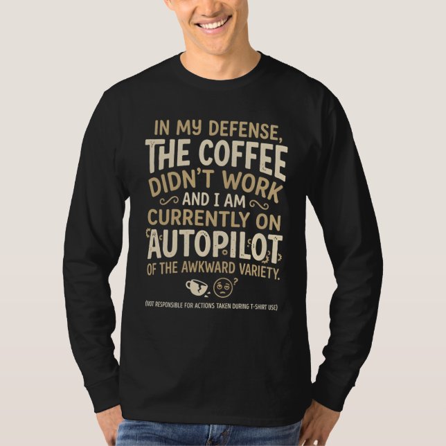 Camiseta Tipografia Divertida de Café (Frente)
