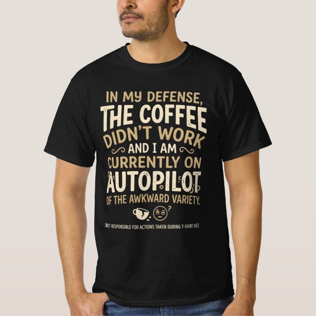 Camiseta Tipografia Divertida de Café (Frente)