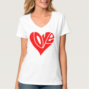 Camiseta Tipografia do Amor em Forma de Coração