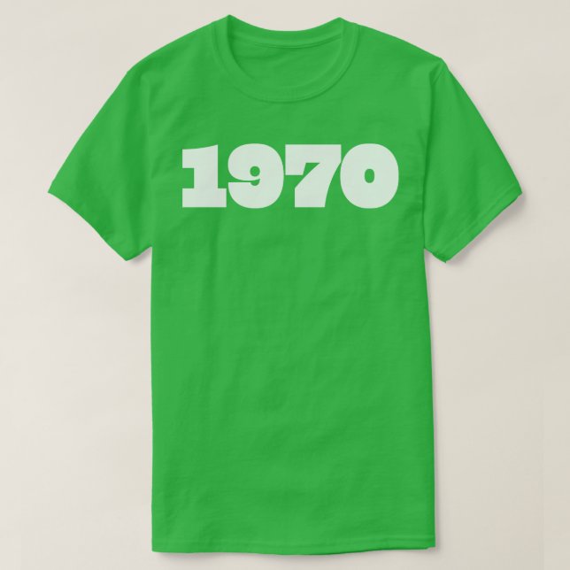 Camiseta Tipografia do Ano Retro 1970 (Frente do Design)