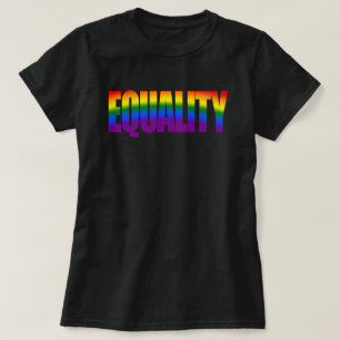 Camiseta Tipografia do arco-íris colorida de igualdade