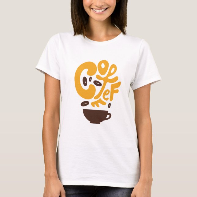 Camiseta Tipografia do café para amante do café (Frente)