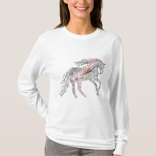 Camiseta Tipografia do cavalo do arco-íris
