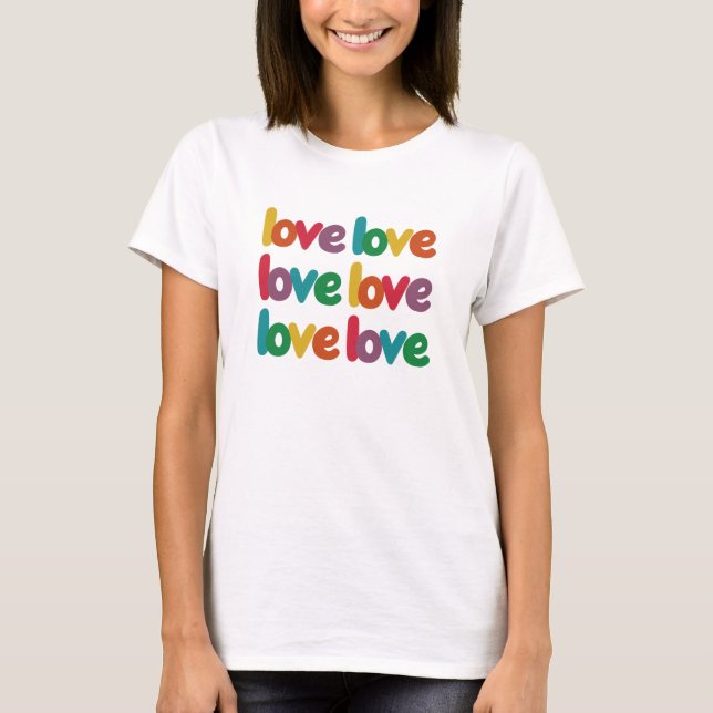 Camiseta Tipografia do Rainbow Love 3 (Frente)