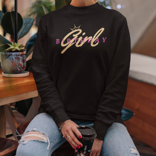 Camiseta Tipografia e Coroa de Garota de Aniversário, Simpl