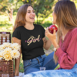 Camiseta Tipografia e Coroa de Rapariga de Aniversário, Sim
