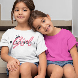 Camiseta Tipografia e Coroa de Rapariga de Aniversário, Sim