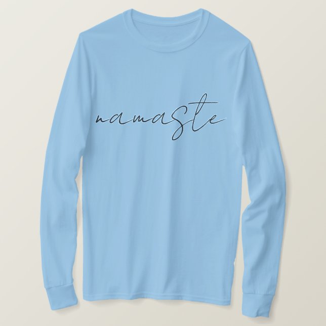 Camiseta tipografia elegante namaste (Frente do Design)