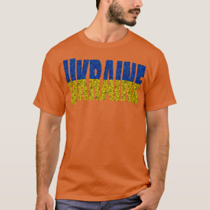 Camiseta Tipografia em Flores Amarelas Azuis na Ucrânia