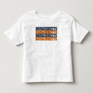 Camiseta Tipografia Empilhada Massachusetts Distorcida Vint