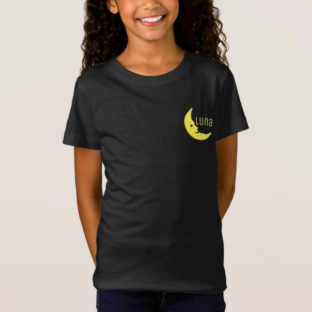 Camiseta Tipografia Engraçado Amarelo Half Moon Luna (Frente)