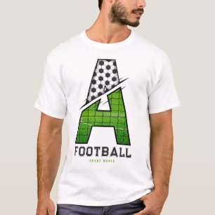 Camiseta Tipografia Esportiva Inicial da Textura da Bola de