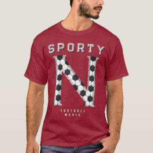 Camiseta Tipografia Esportiva Inicial da Textura da Bola de
