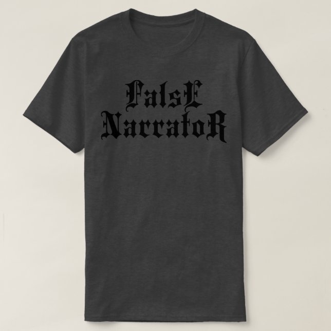 Camiseta Tipografia falsa do Gótico do Narrador (Frente do Design)