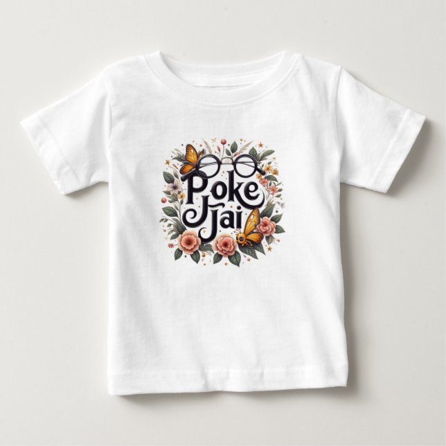 Camiseta Tipografia Floral com Quirky Charm (Frente)