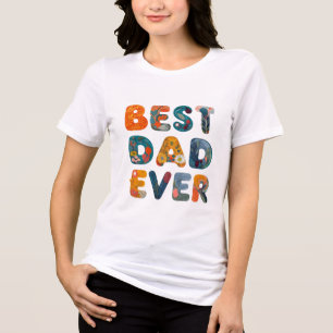 Camiseta Tipografia Floral do Melhor Pai