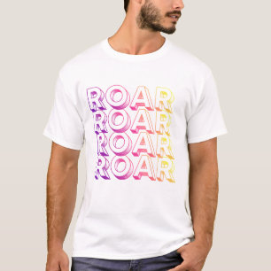 Camiseta Tipografia Gradiente Vibrante ROAR Unisex Moderna