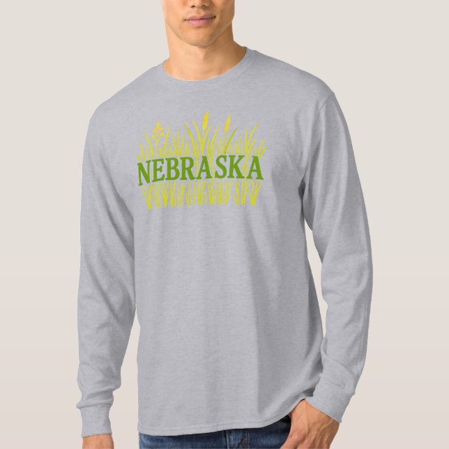 Camiseta Tipografia Grassland de Nebraska | Rustic Tallpopu (Frente)