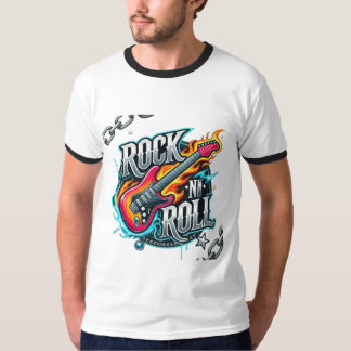 Camiseta Tipografia Grunge Rock N Roll