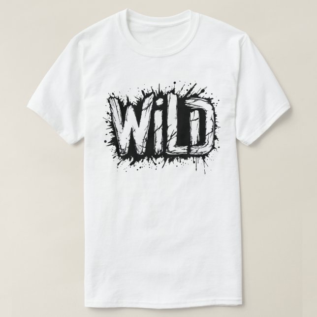 Camiseta Tipografia Grunge Selvagem (Frente do Design)