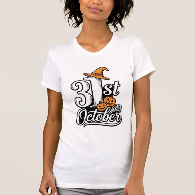Camiseta Tipografia Halloween 31 de Outubro Design (Frente)