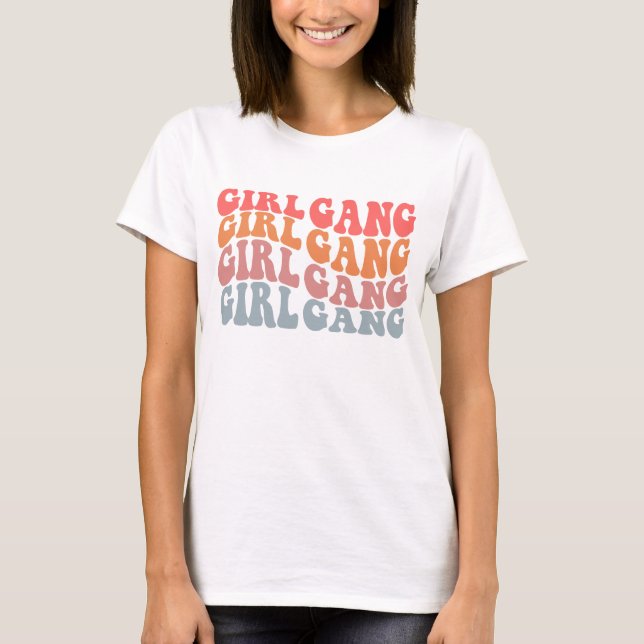 Camiseta Tipografia Hippie da Menina Gang Tendença (Frente)