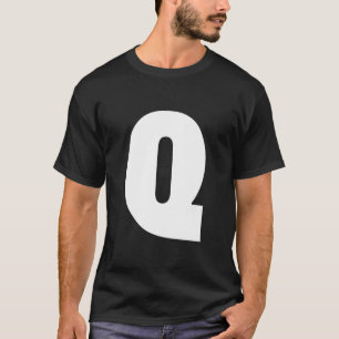 Camiseta Tipografia - Letra Q alfabeto em negrito
