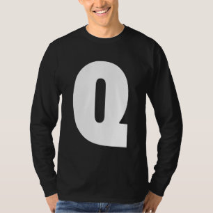 Camiseta Tipografia - Letra Q alfabeto em negrito