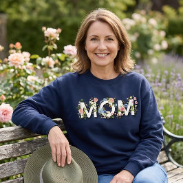 Camiseta Tipografia Linda Mãe com Flores Dia das Mães